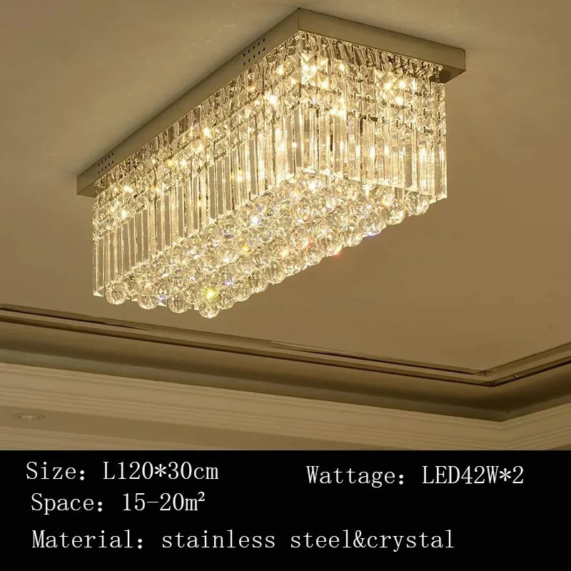 lustre quadrado de cristal