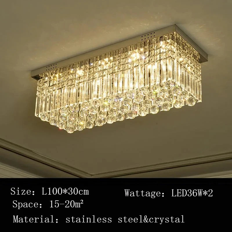 lustre quadrado de cristal