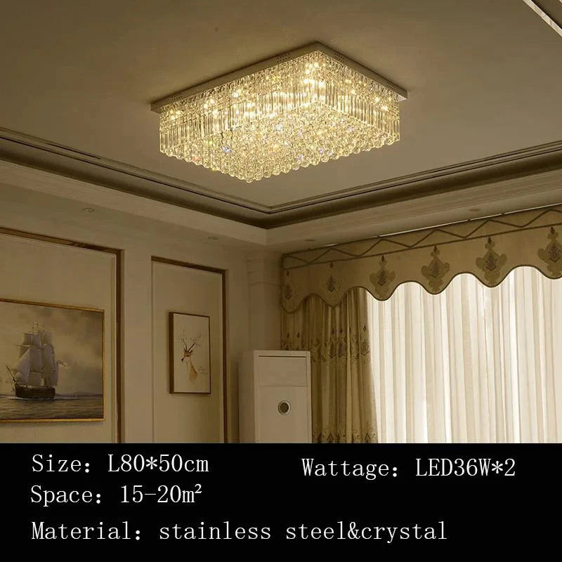 lustre quadrado de cristal