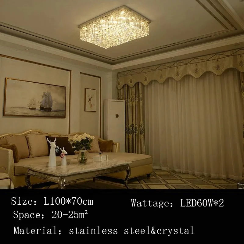 lustre quadrado de cristal