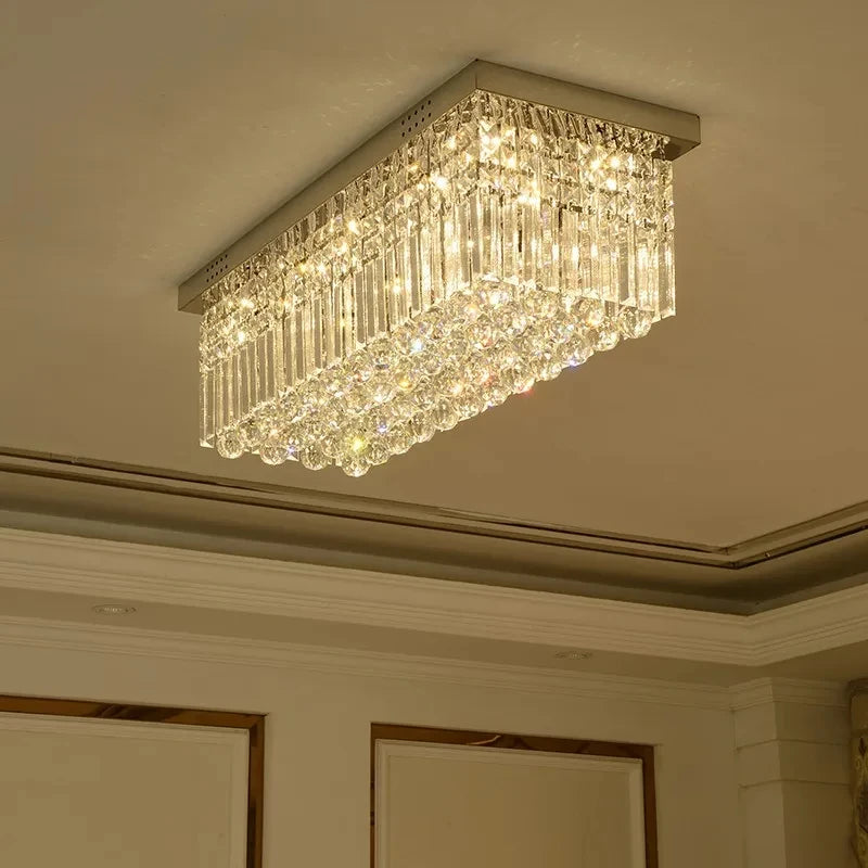 lustre quadrado de cristal