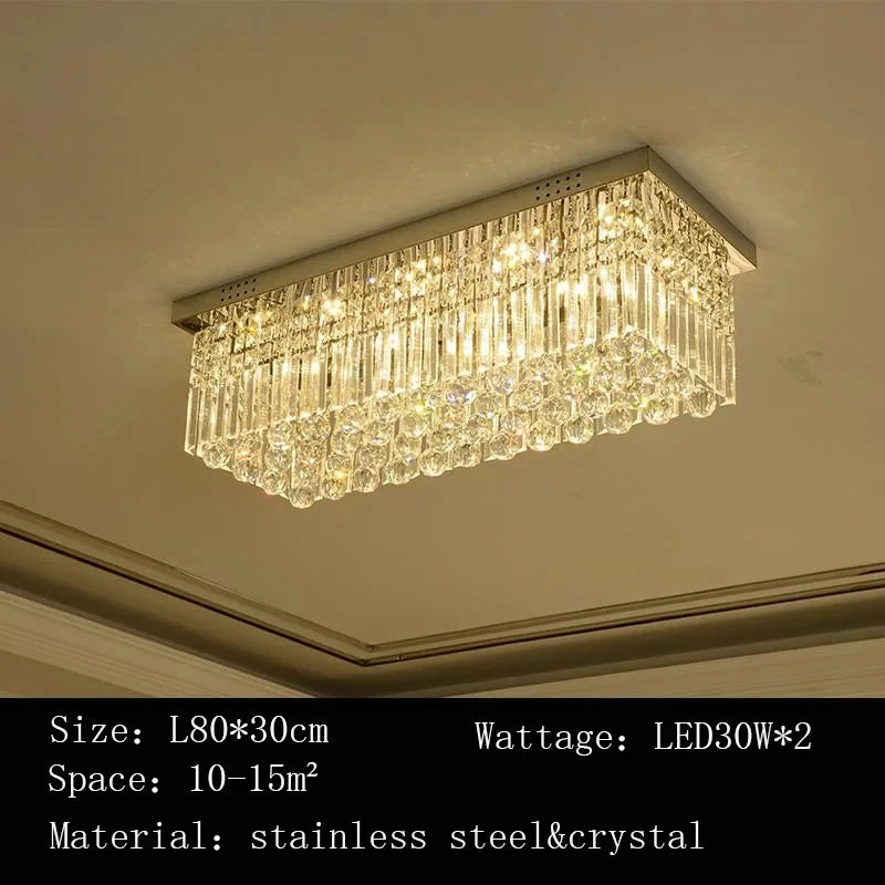 lustre quadrado de cristal