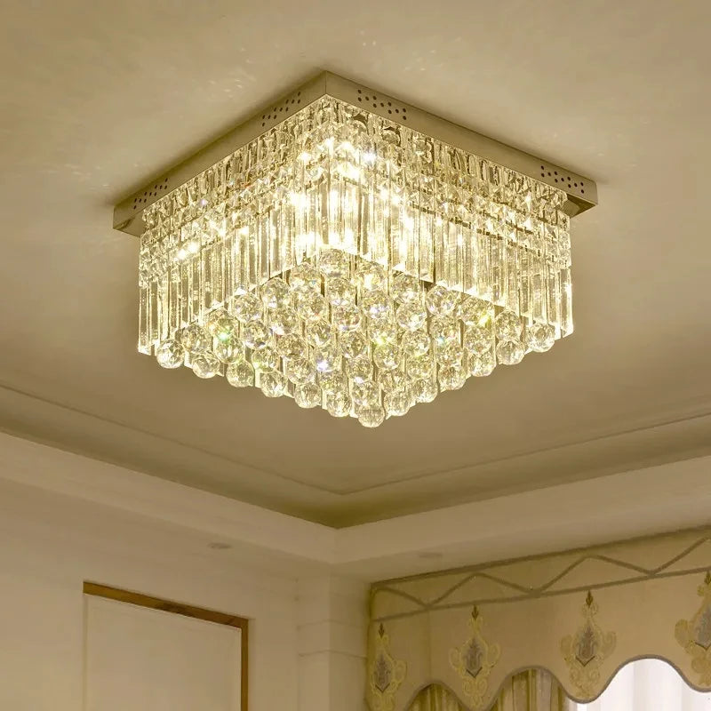 lustre quadrado de cristal