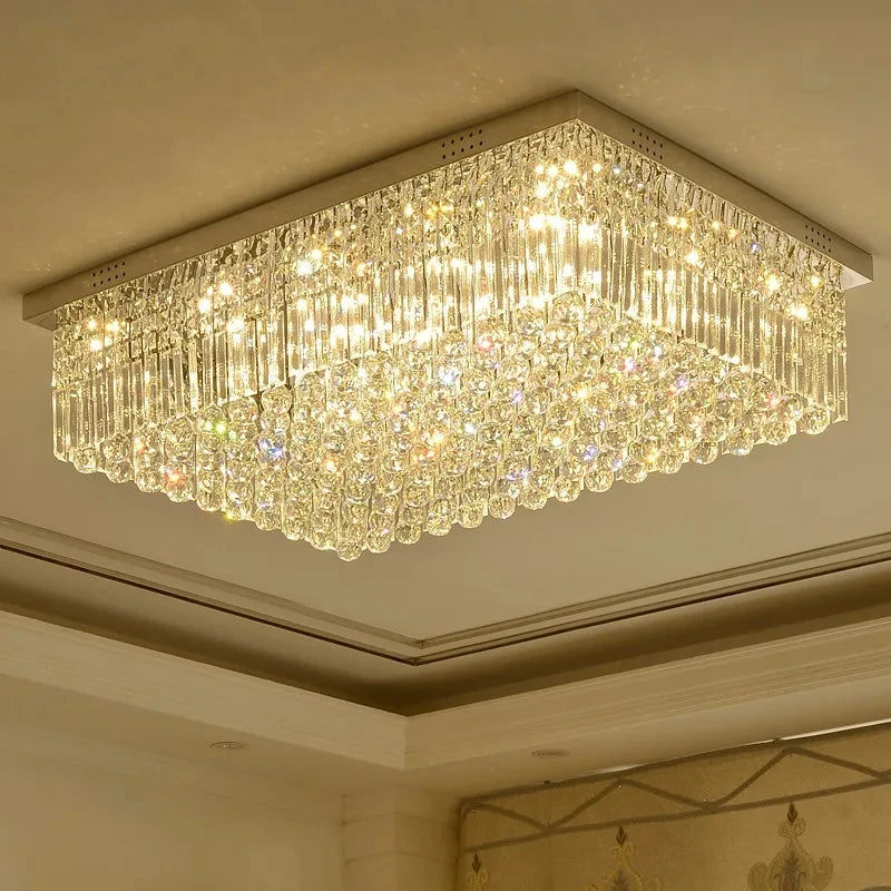 lustre quadrado de cristal