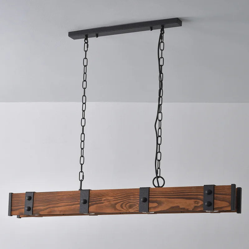 lustre rustico de madeira