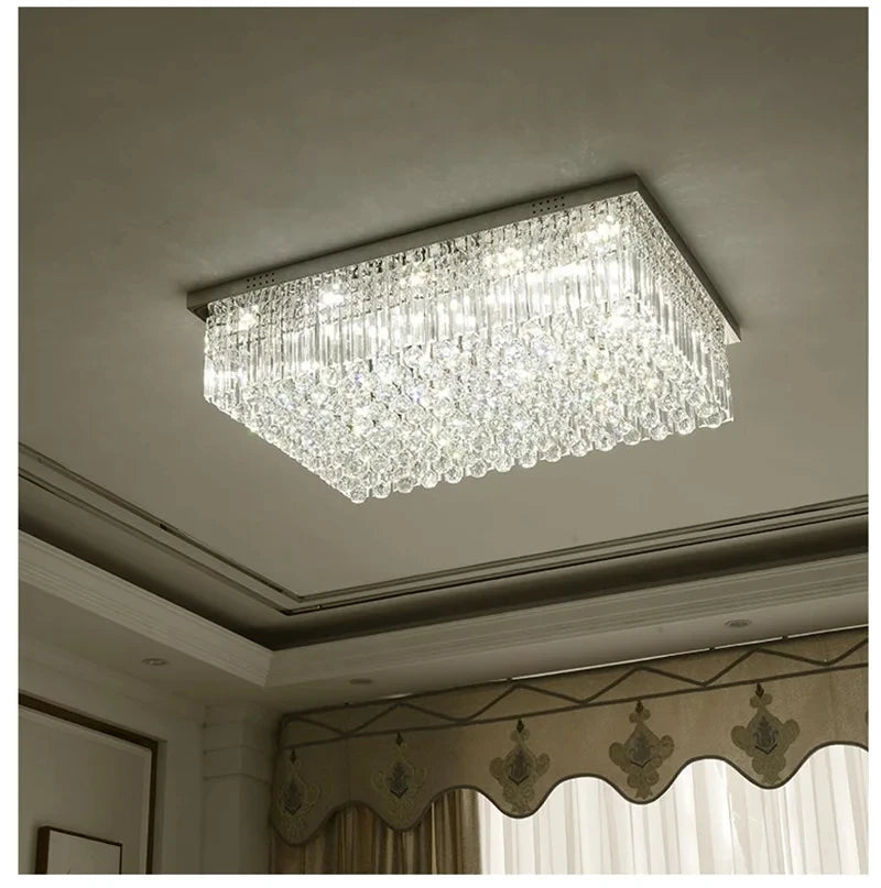 lustre quadrado de cristal