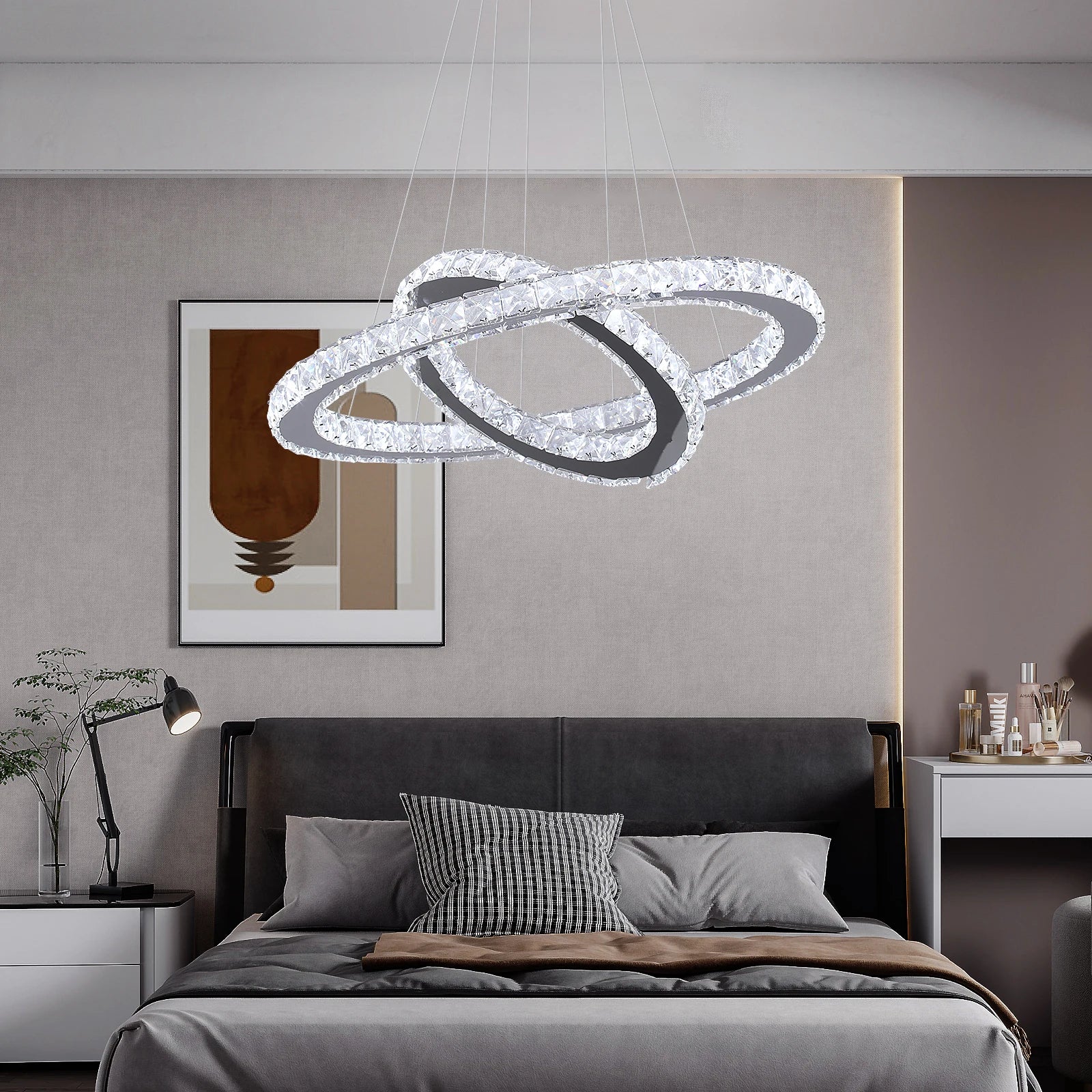 lustre diamante para quarto